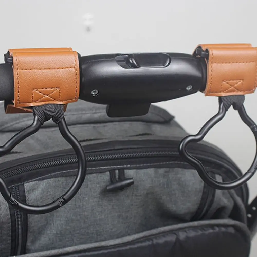 Cute Cartoon Bear Baby Stroller Hooks PU Solid Color Hanging Hook Cartoon Cart Organizer Stroller Accessories Baby