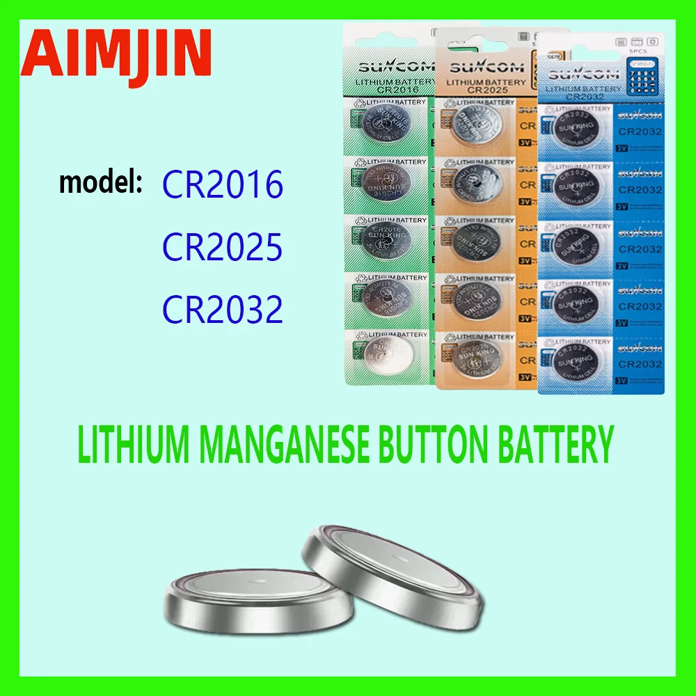 

3V Lithium Battery CR2025 CR2016 CR2032 for Car Key Remote Control Toy Blood Pressure Monitor