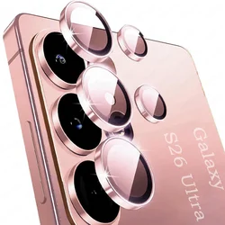 Ultra Plus Tempered Glass Metal Camera Lens Protector - Easy Install - S26 Ultra 5G (Pink)
