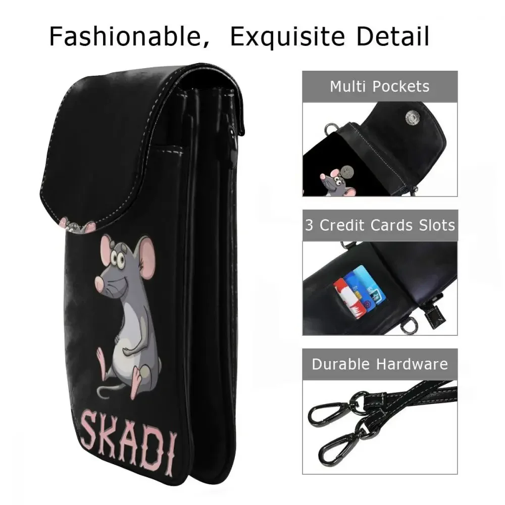 

Skadi Shoulder Bag Skadi Sticker Leather Bag Multi Pocket High quality Women Bags Print Slim Crossbody Street Teenage Purse