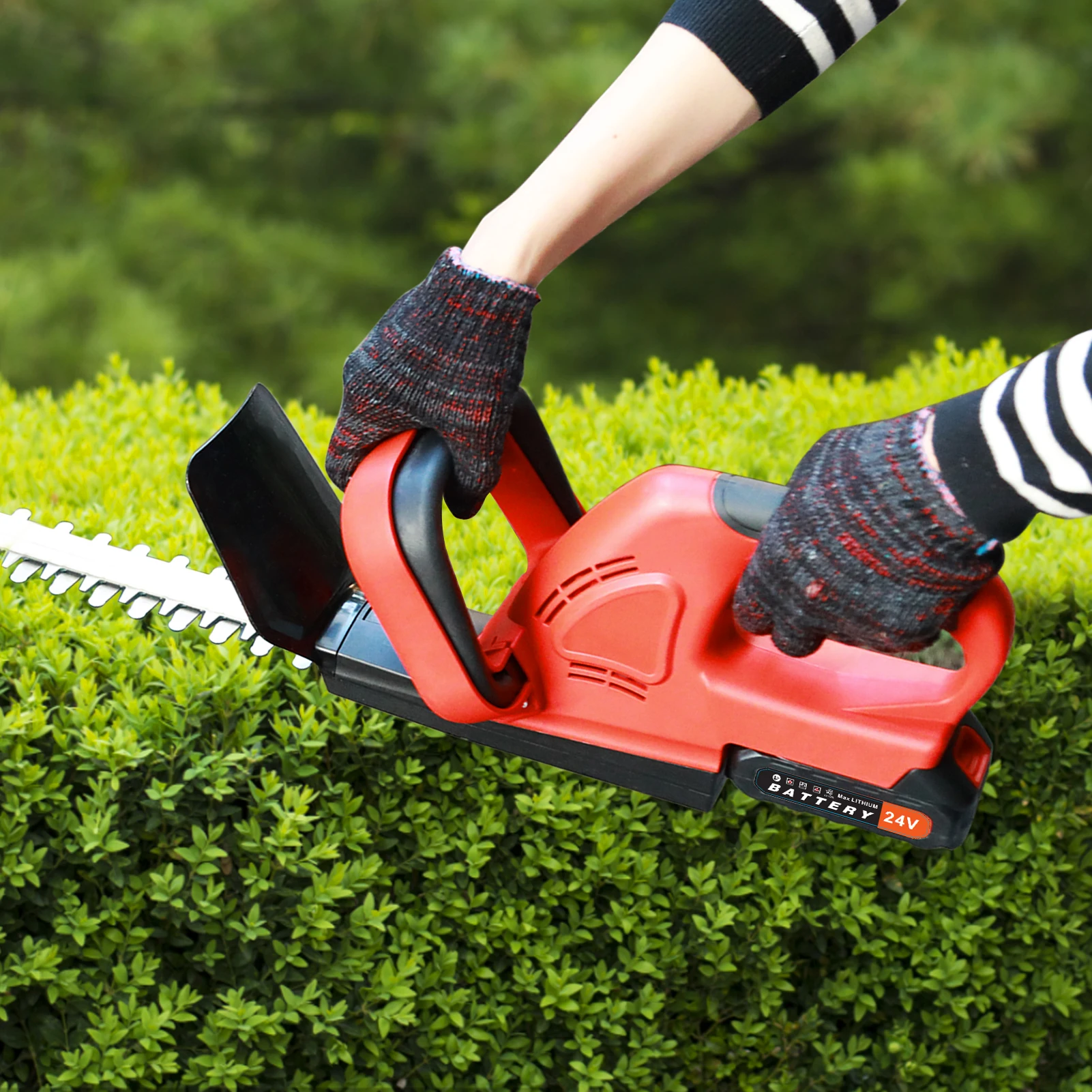 Powerful Batteries Rechargeable On/off Switch Safety Guard Hedge Trimmer 800W Electric Cordless Hedge Cutter Grass Shear 5
