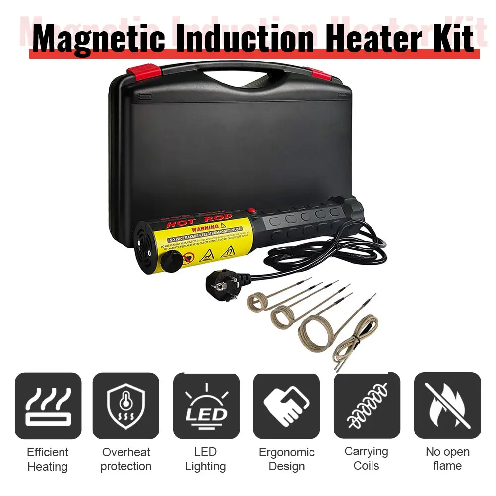 

Solary Inductive Bolt Heater - 1000W 110V Induction Heater with 4 Coil for Rusty Screw Removing