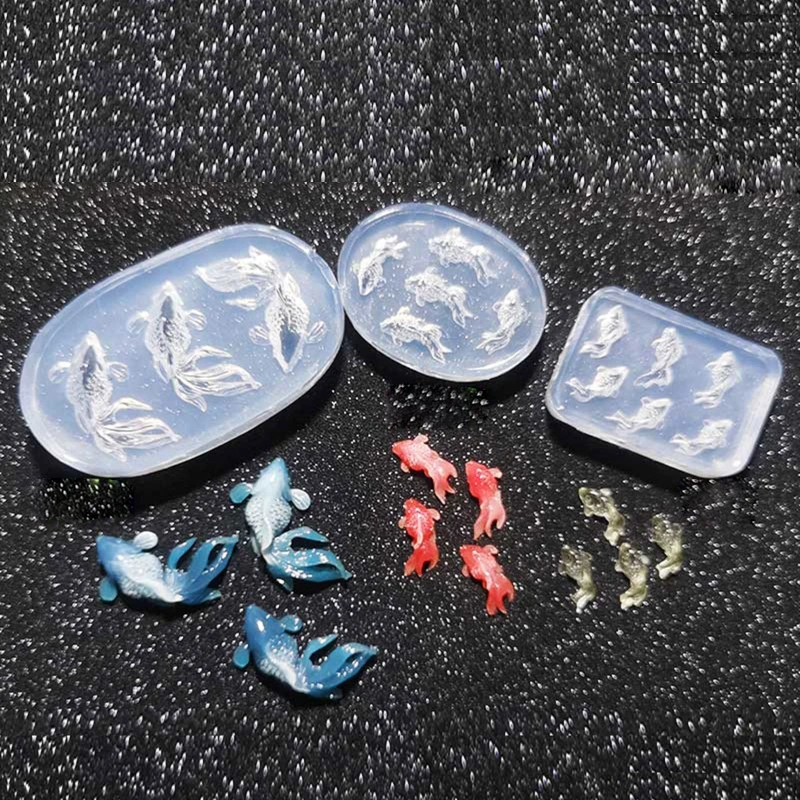 

D0LC Ocean Animal Mirror Charm Mold Resin Casting Earrings Necklace Pendant Carp Decoration Mold Jewelry Making Tool