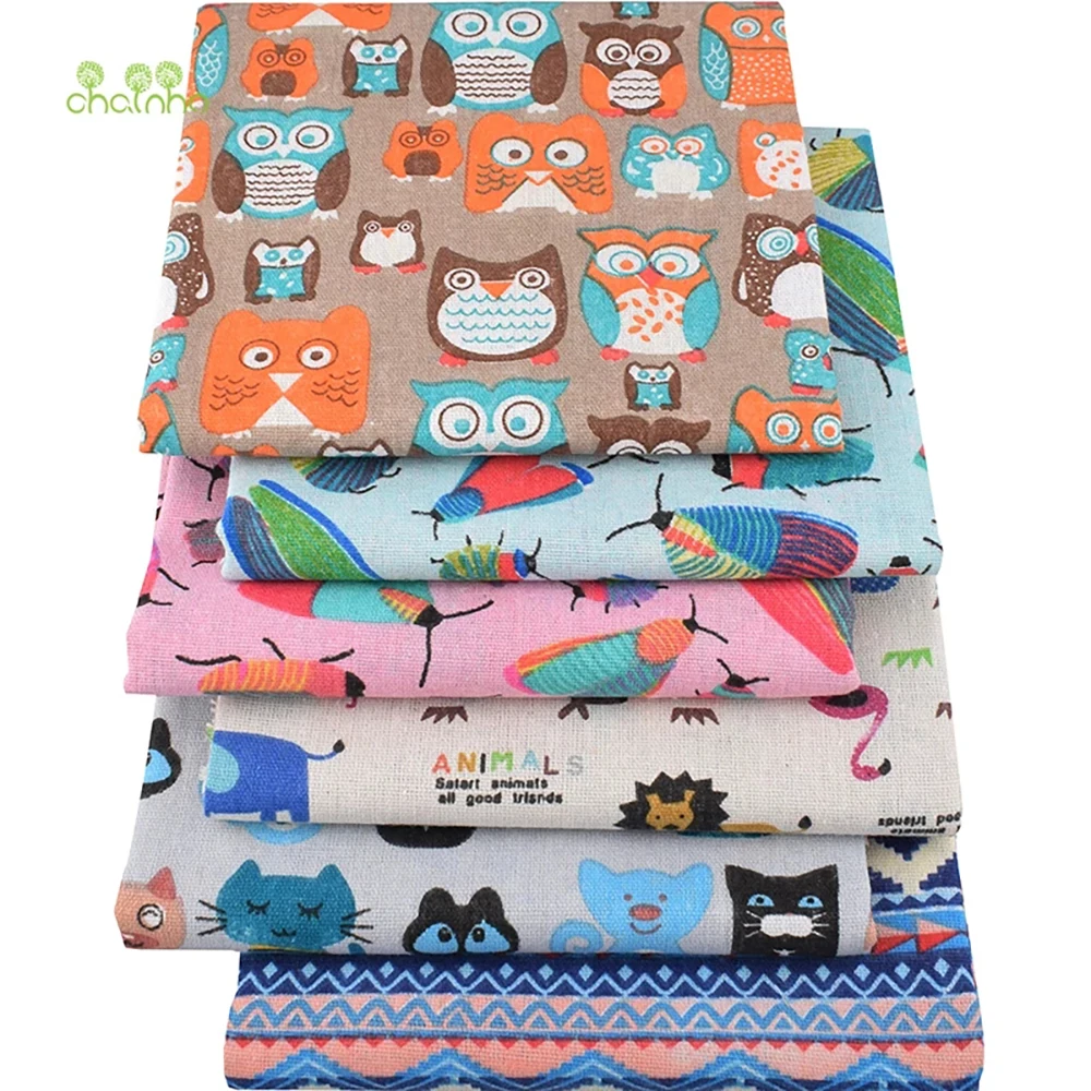 Chainho,Printed Cotton Linen Fabric,DIY Sewing & Quilting Material,For Sofa,Table Cloth,Curtain,Bag,Cushion,Furniture Cover CL17