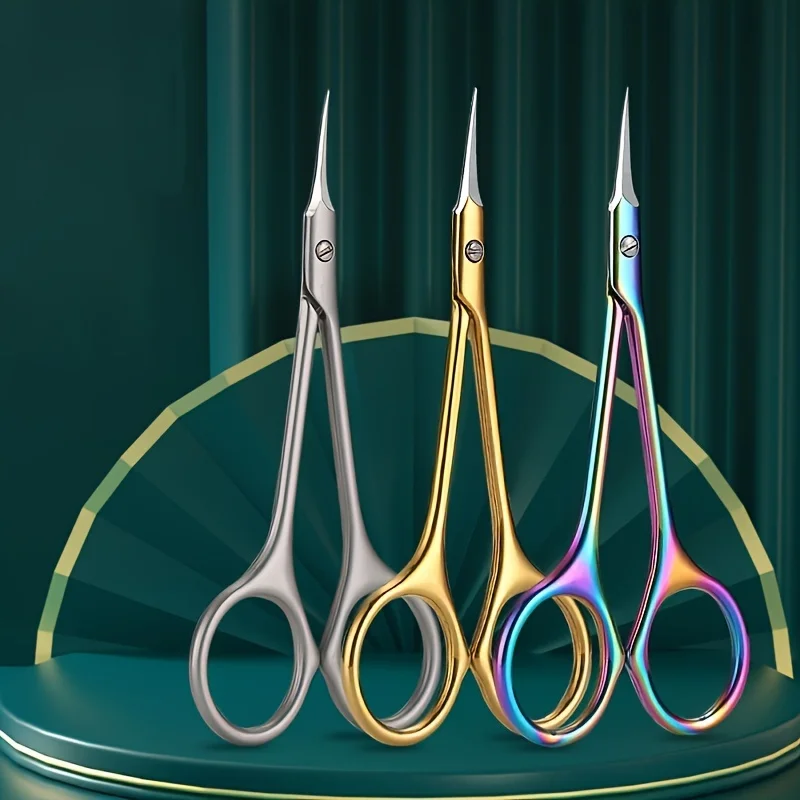 Edelstahl-Nagelhautschere mit gebogener Spitze, dünne Klinge, Nagelknipser, Trimmer, Maniküre-Werkzeug, Augenbrauen-Werkzeug, Hornhautentferner – Detail 12