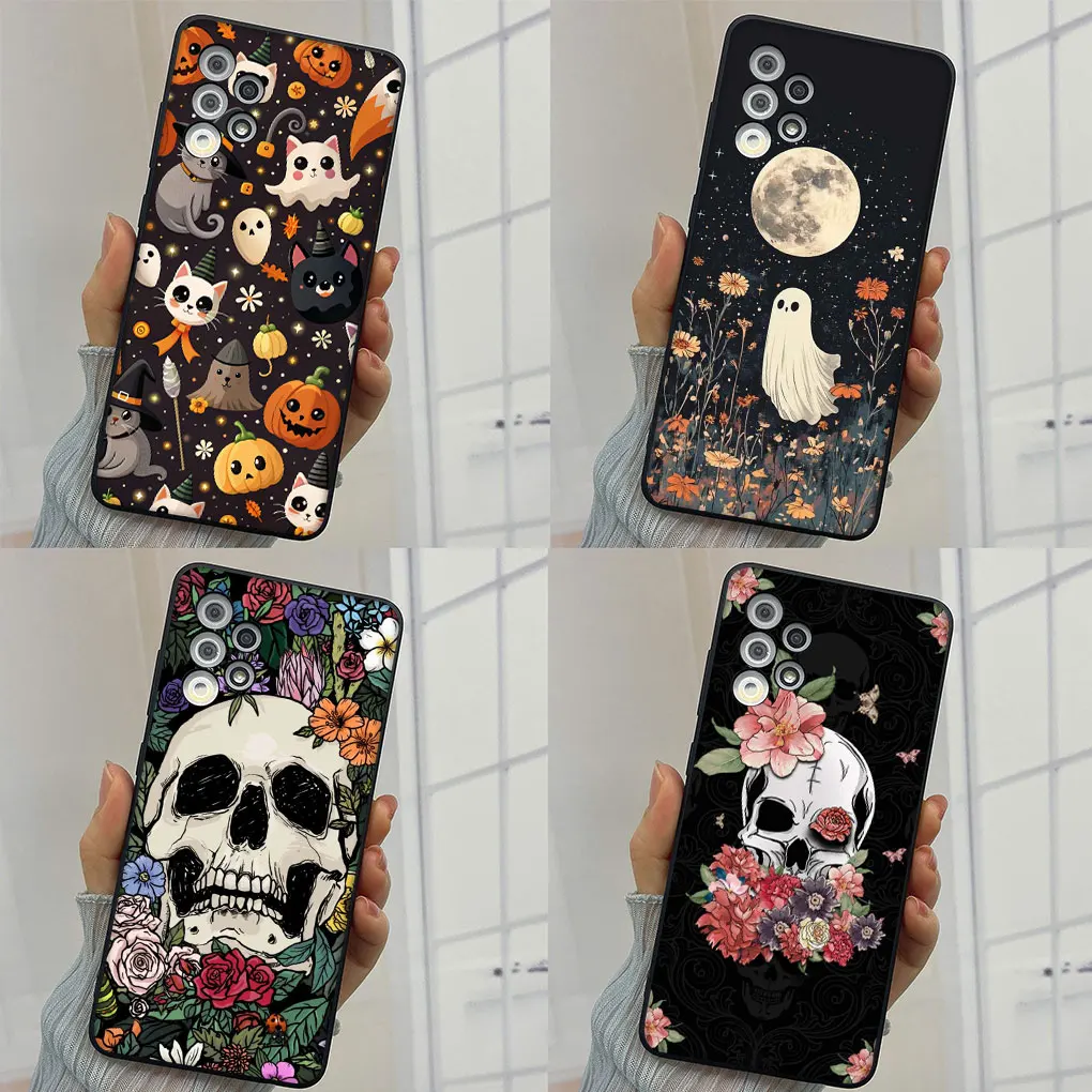 Little Ghost Halloween Pumpkin Flower Phone Case