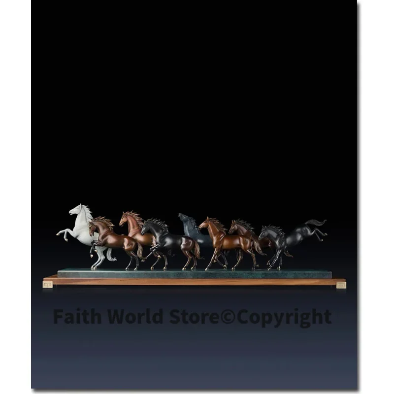 TOP Master art collection home office ROOM Decor -130 CM Huge 8 Fine horses ART bronze statue sculpture Decoration 3