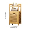 Bamboo Laundry Basket Wooden Storage Hamper With Tilt Out Basket 3/4 Tier Bathroom Rack Multi-function Laundry Hamper with Shelf 6