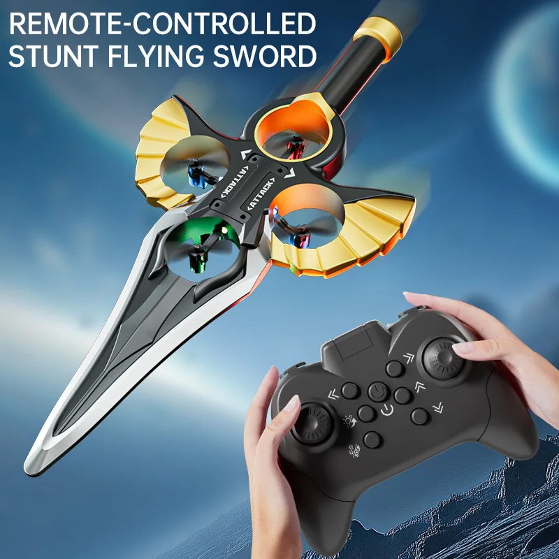 2.4G Four Axle Remote Control Crash Resistant Aerial Stunt Foam Plane RC Flying Sword Fighter Children Model_voghion.com