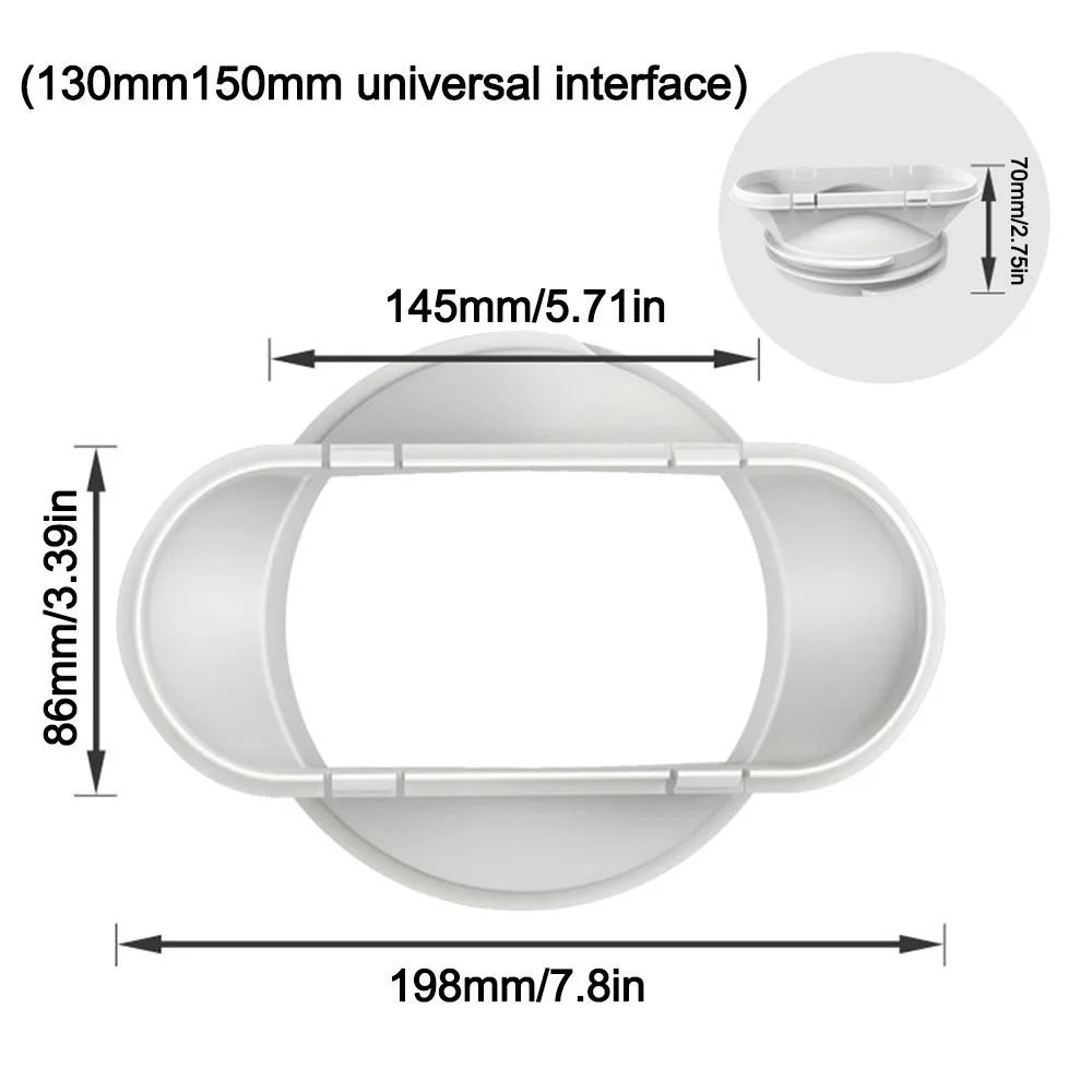 Universal Exhaust Hose Adapter for Air Conditioners - Round/Square Shaped Duct Connector