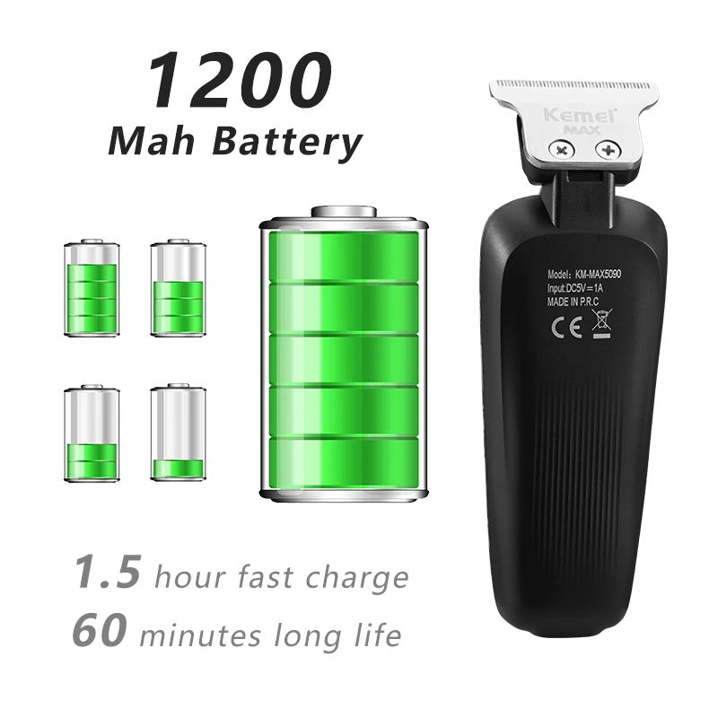 Máquina de Cortar Cabelo para Homens Recarregável sem Fio Cabeça do Cortador Kemei Profissional Graffiti Barba Aparador Cabelo Máquina Corte 7 Computers & Electronics