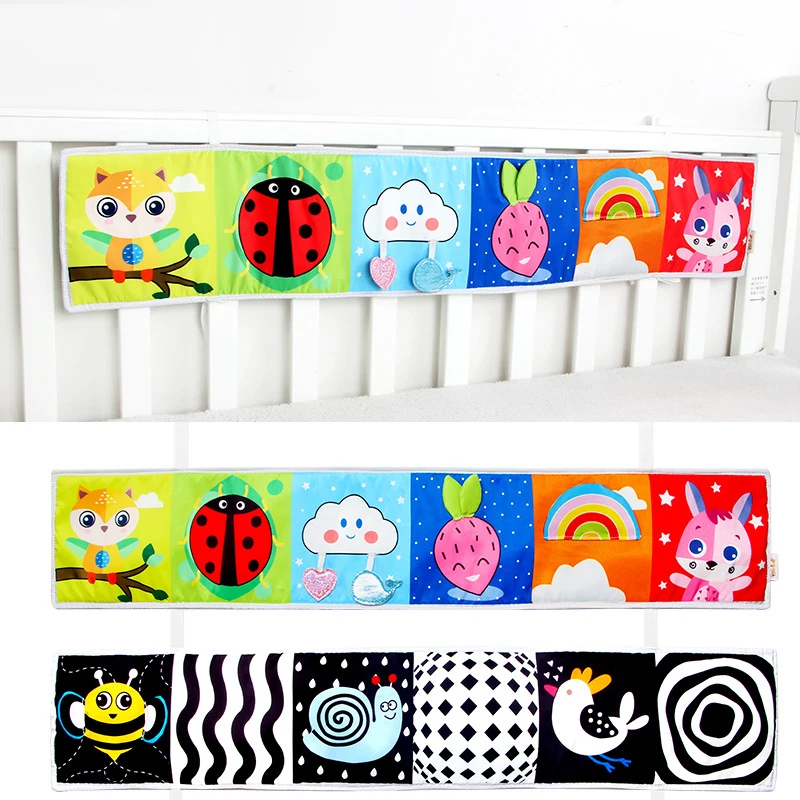 

Cartoon Baby Cloth Book Newborn Bed Crib Bumper Toy Sensory Animals Colorful Fabric Books Infant Early Learning Educational Book