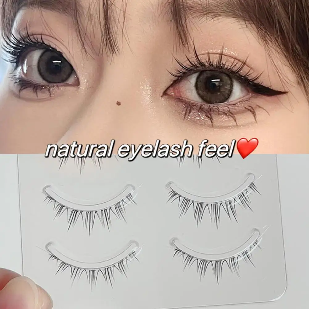 

5pair Natural False Eyelashes Transparent Stem Nude Makeup Comic Cosplay False Eyelashes Lash Extension Big Eyes Beauty Makeup