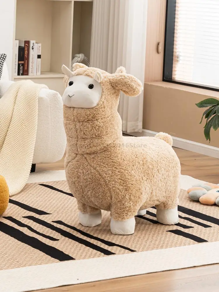 Internet Celebrant Little Sheep Chair Living Room Ornaments Lamb Fleece Lamb Seat Shoe Changing Stool Cartoon Animal