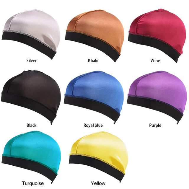 elastic band silky wave cap for