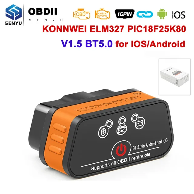 ELM327 Bluetooth OBD2 OBDII Auto Car Diagnostic Scanner Code Reader for  Android