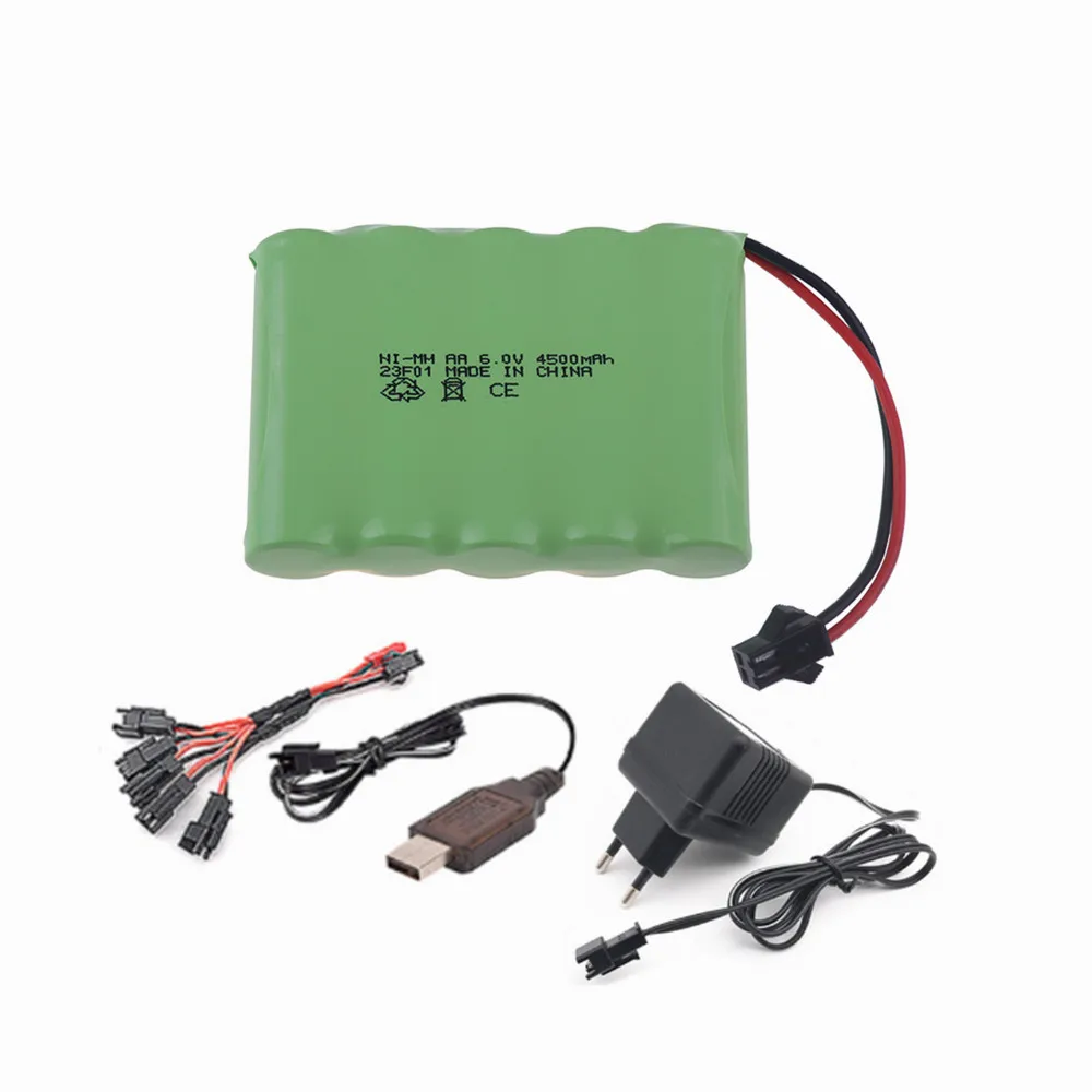 

6v 4500mah NiMH AA Battery For Rc toys Cars Tanks Robots Boats Guns 6v Rechargeable Battery Ni-MH 5*AA Battery Pack SM plug