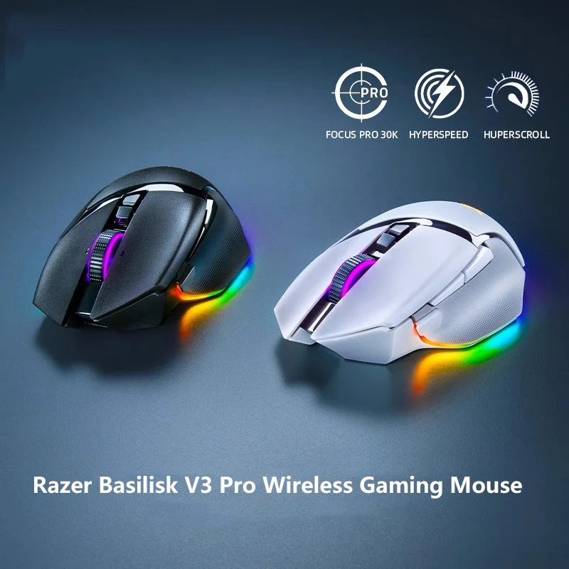

New Razer Basilisk V3 Pro Wireless Gaming Mouse Fast Optical Switches Gen-3 - HyperScroll Tilt Wheel - Chroma RGB