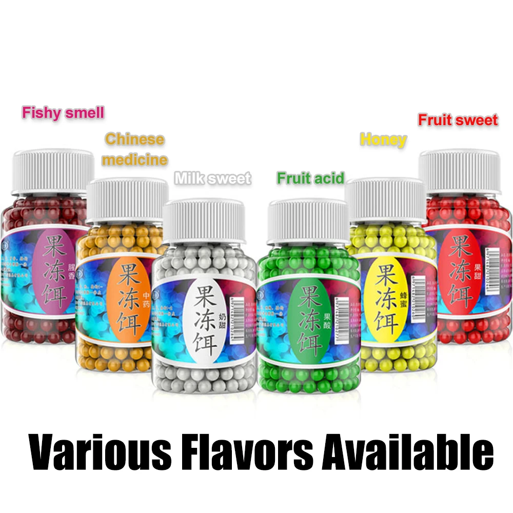 Soft Jelly Fishing Beads Bait 70G/bottle Carp Fishing Bead Bean Hook Pellet Boilies Tackle Beads Bait Fruity Bubble Ball