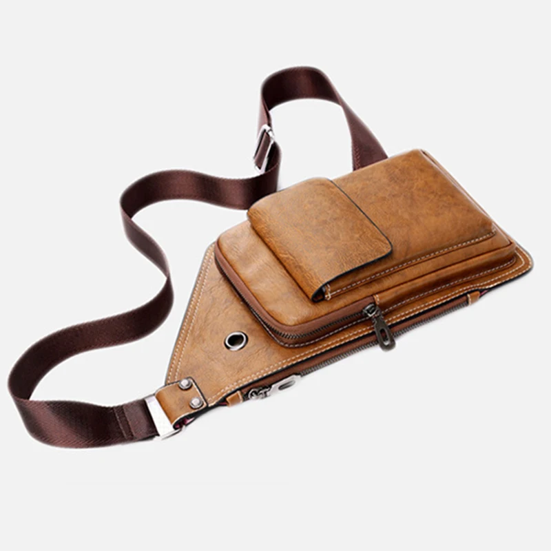 DIY Men's Chest bag Crossbody Bag Kraft Paper Template Leather Craft Bag Handmade Template 37*20cm