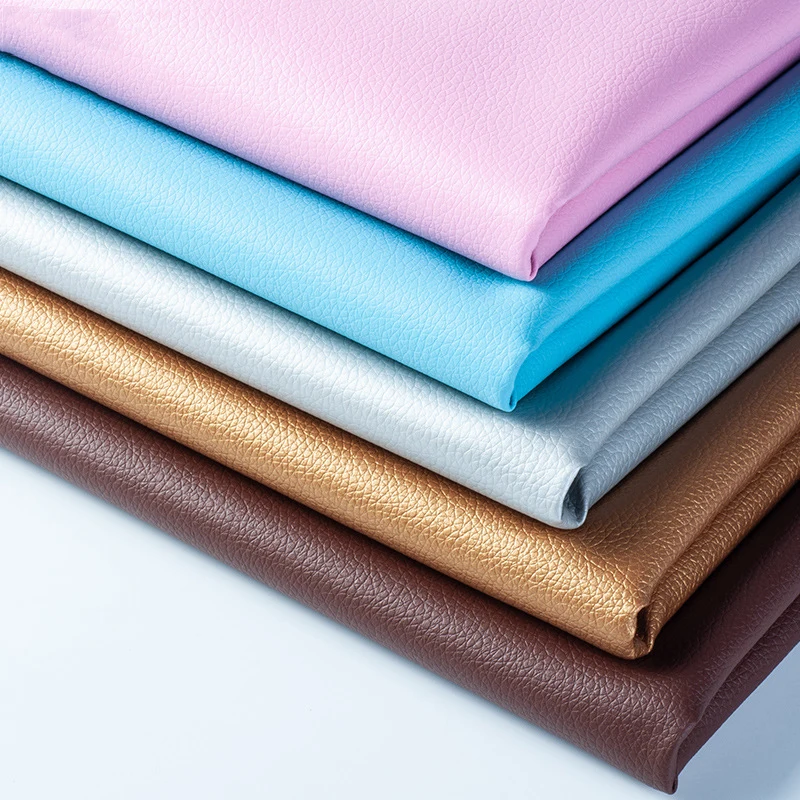 Premium Litchi Pattern Synthetic PU Leather Fabric for DIY Crafts and Sewing Projects, 20x30cm