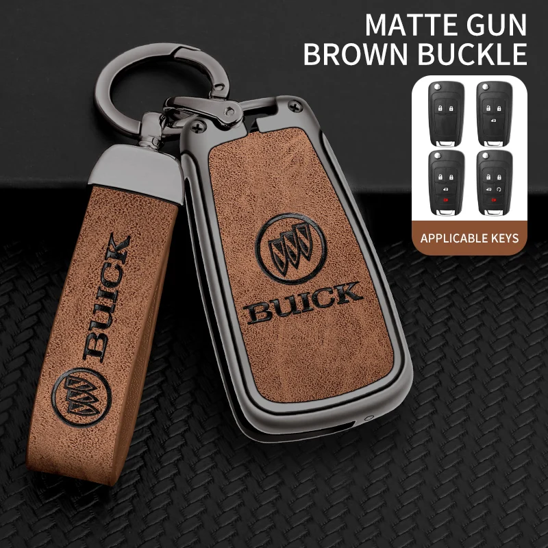 Zinc Alloy Leather Car Key Case Cover Fob For Buick Lacrosse Encore GL8 Regal Rendezvous Skylark For Chevrolet Camaro Cruze Trax key case,key case cover,car key shell,remote control case cover