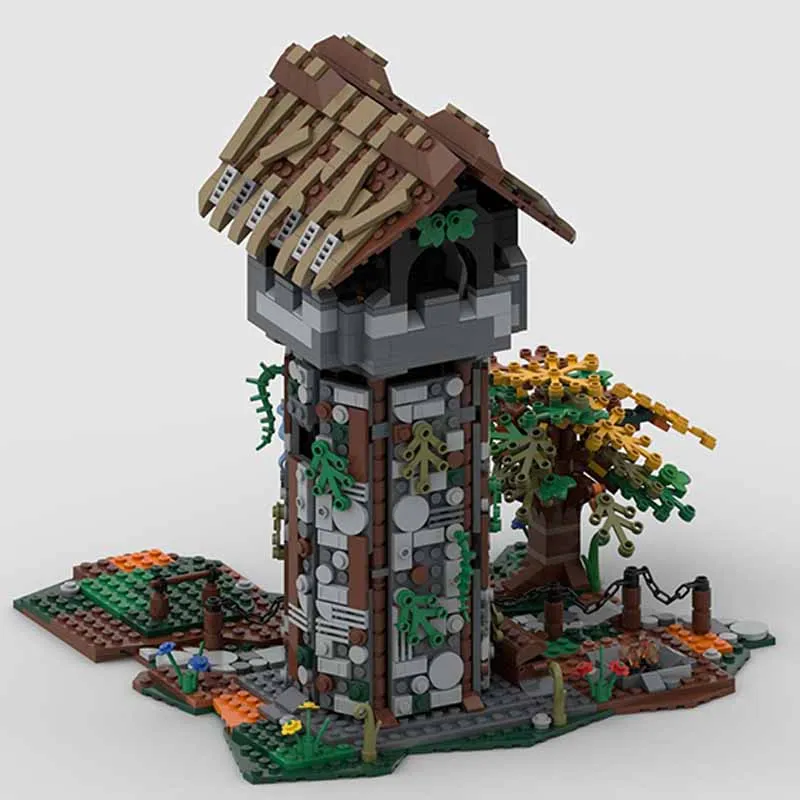 Moc 빌딩 블록 모듈 빌딩 중세 워터타워 기술 벽돌, DIY 조립 건설 장난감, 어린이 휴일 선물