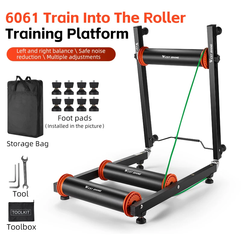WEST BIKING マグネット抵抗ローラー台 WEST BIKING 屋内サイクリングトレーナー 6 スピード磁気抵抗ワイヤー