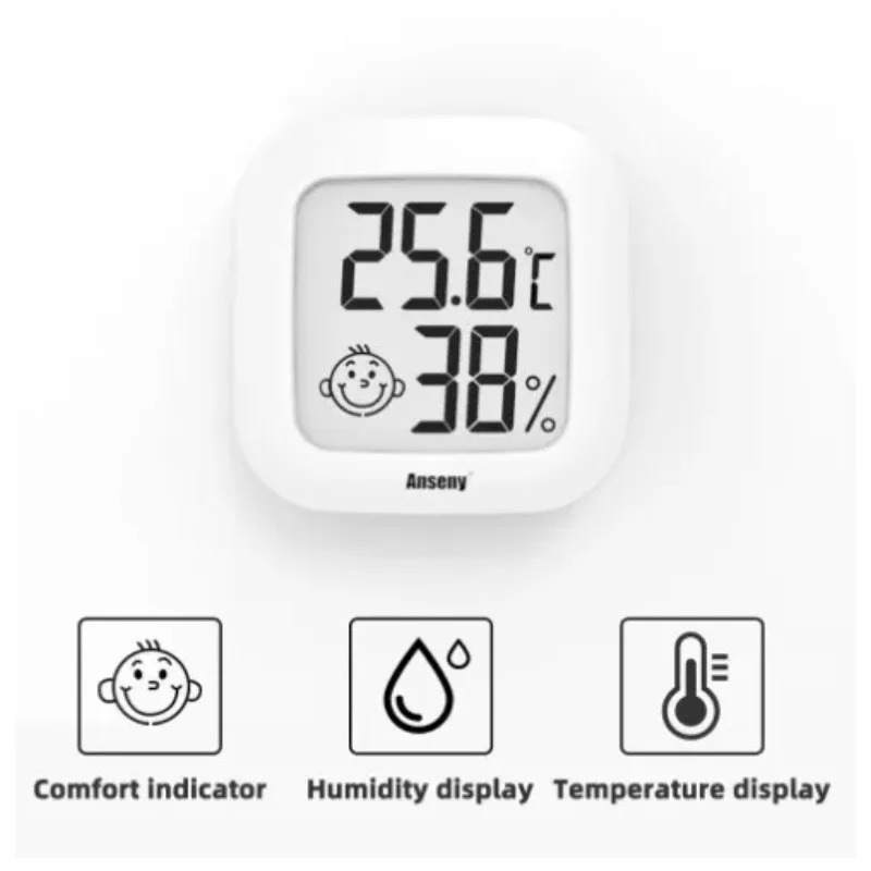 Portable LCD Digital Thermometer, Humidity Meter, Indoor Room Electronic Temperature and Humidity Meter, Sensor Instrument