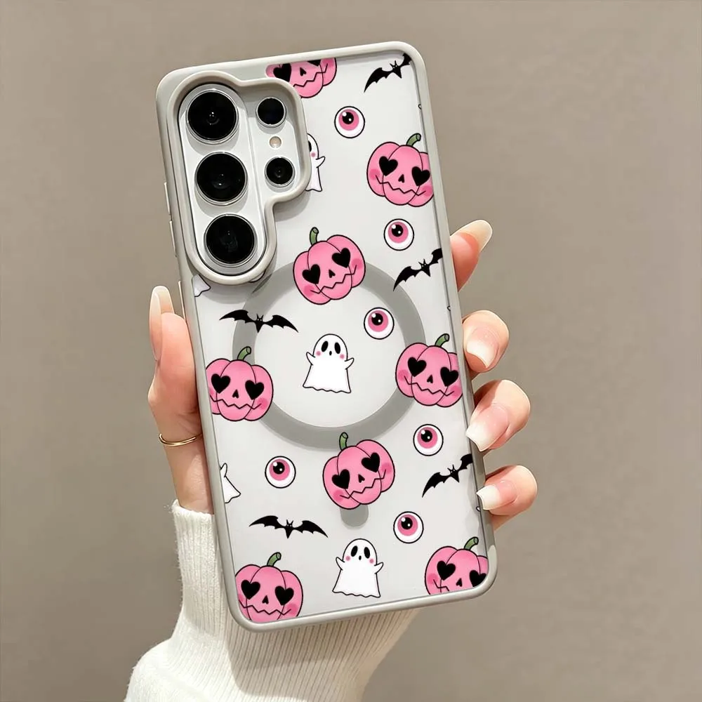 Stylish Halloween Pattern Phone Case with Magnetic Wireless Charging Compatibility