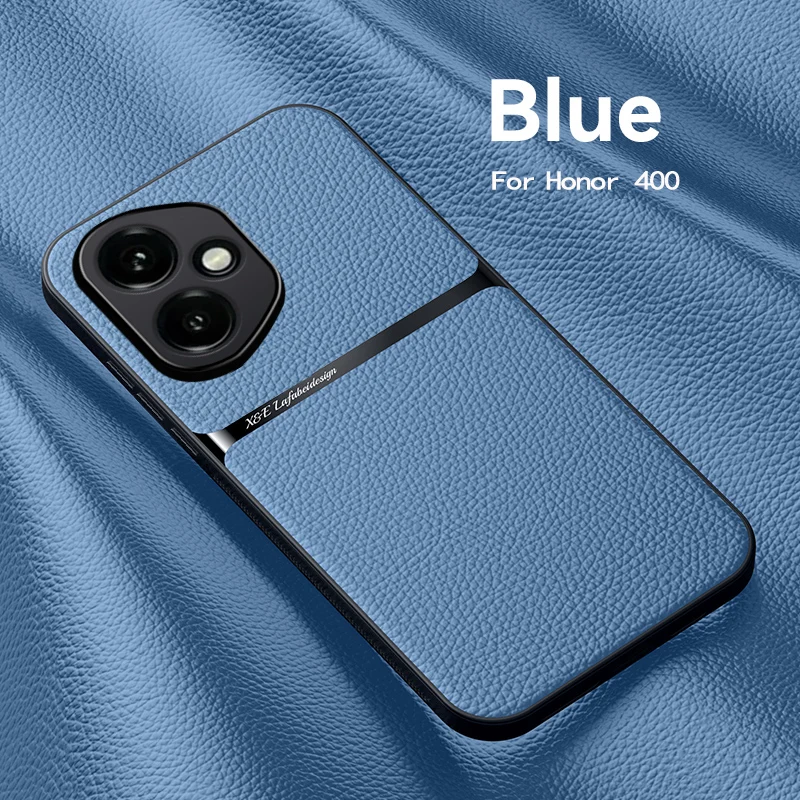 Skin Feel Lichee Pattern Phone Case with Magnetic Car Mount Compatibility