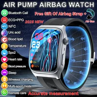 2025 New Health Nursing Air pump airbag Blood pressure Measure Smart Watch Men Women ECG+PPG Blood Fat Uric acid NFC Smartwatchs 1