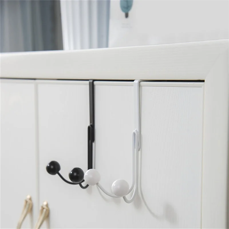 Double Hanger Hooks Over The Door Free Punching For Hanging Hats Bags Holder Tie Scarf Key Hook Clothes Coats Rack Towel Shelf door hook