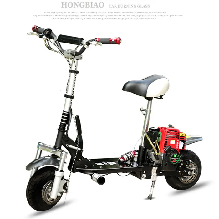 Four-stroke 49CC Electric Scooter Foldable High-strength Steel Plate Seamless Tube Steel Hand-pull Start Engine Gas Scooters