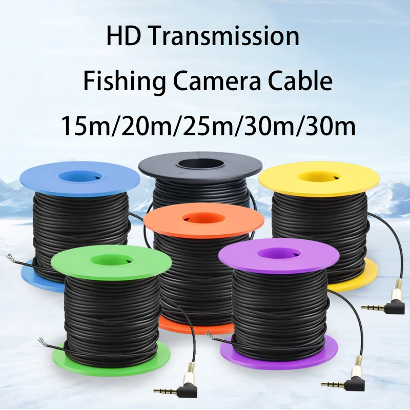3.5mm HD 전송 낚시 카메라 와이어 수중 낚시 카메라 어군탐지기용 15m 20m 30m 50m 방수 깨지지 않는 케이블