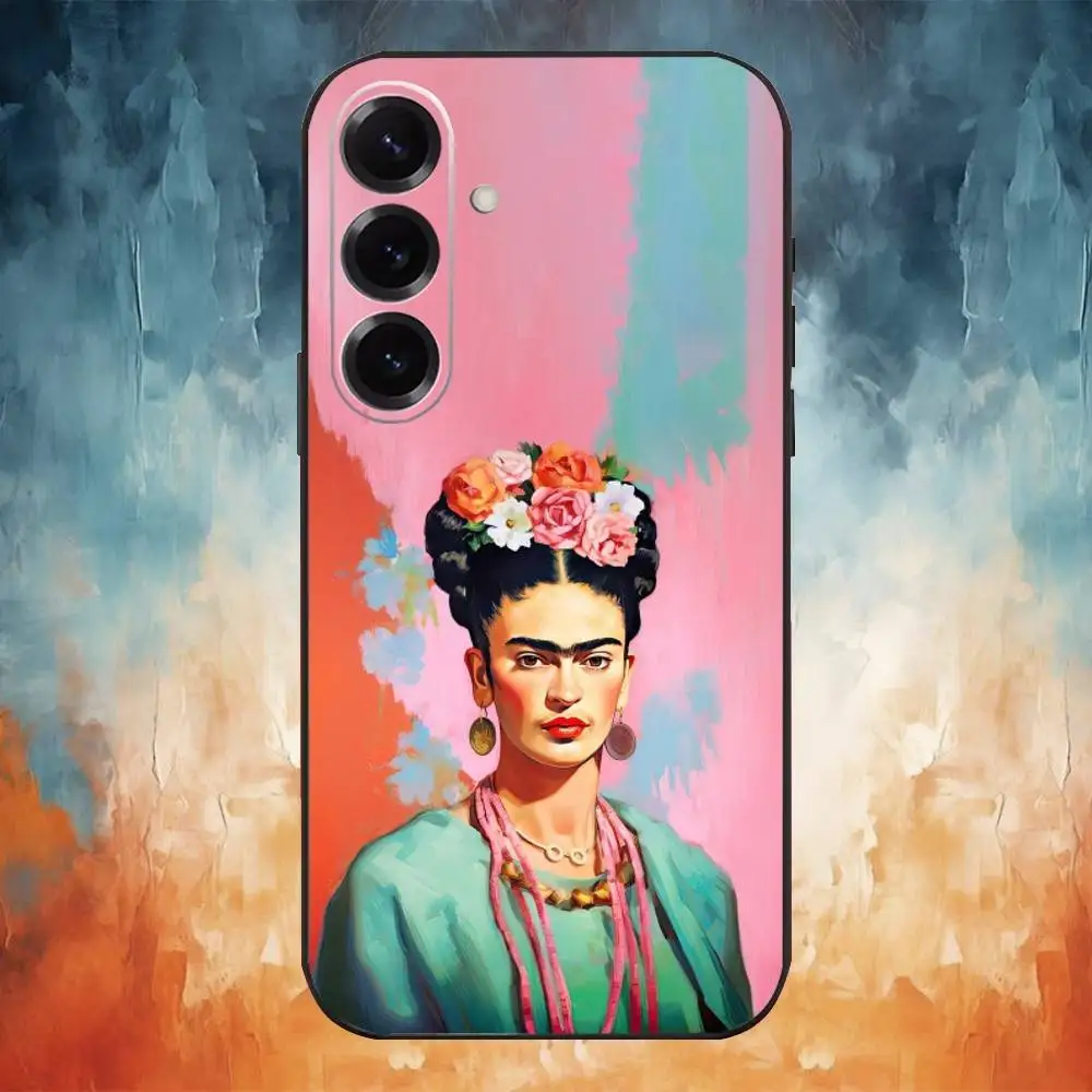 Frida Kahlo Art-Inspired Soft Black Phone Case