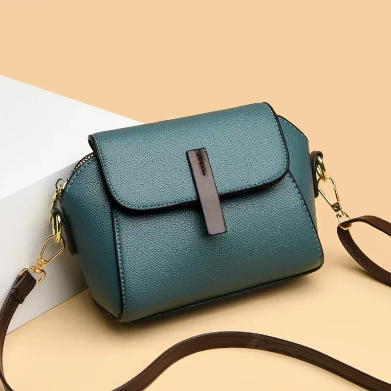 Women's Small Handbag Fashion Shoulder Messenger Bag Ladies Pu Leather Shell Crossbody Bag Luxury Designer Solid Color