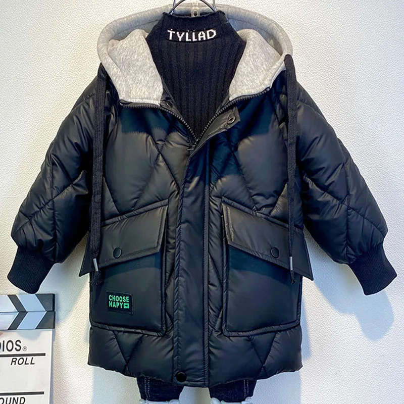 ChildrenWinterDownJacketBoytoddlergirlclothesThickWarmHoodedCoatKidsParkaspring