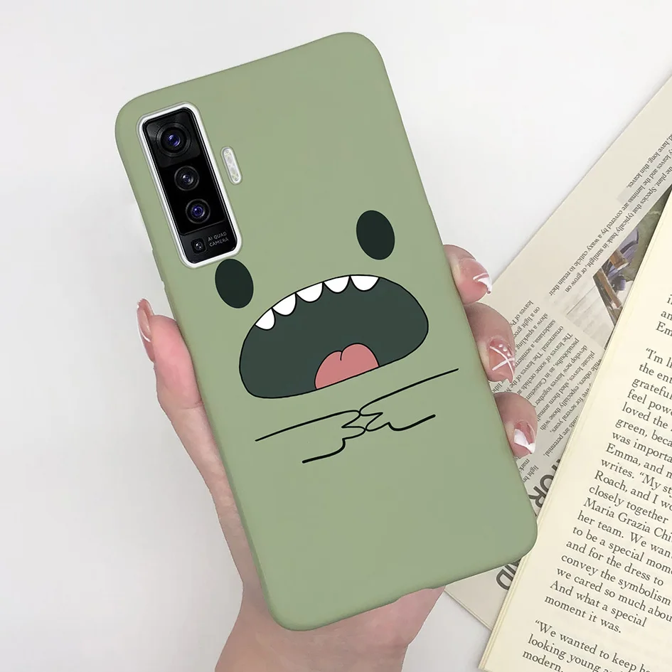Matte Cartoon Lovely Girl Heart Plant Soft Silicone Back Cover - 6.56 Inches