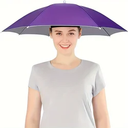 Enhanced Product Title:  
Hands - Free Outdoor Sun and Rain Protection Hat (PURPLE)