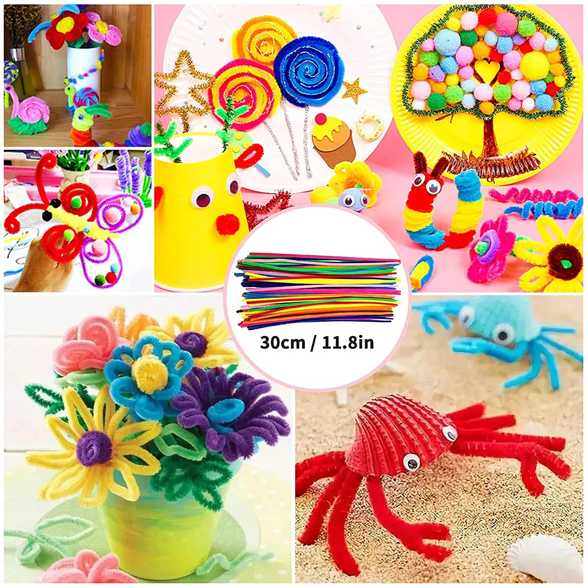 1219Pcs Kids Crafts Craft Set Creative DIY School Project Crafts Toys Fluffy Foam Stickers Feather Buttons Handmade Accessories