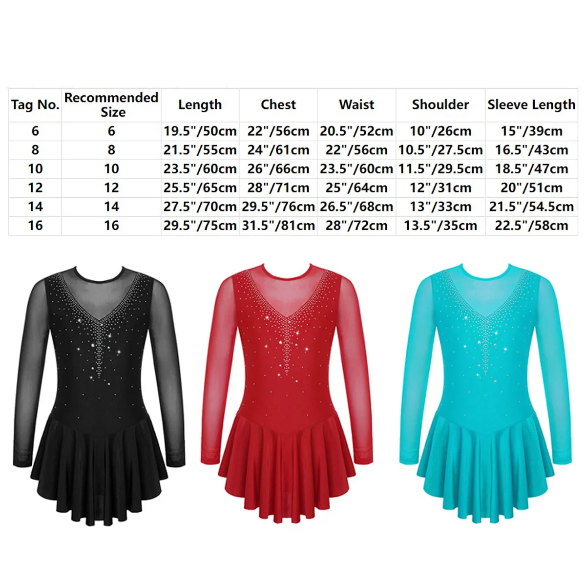 Kids Rhinestone Ballet Tutu Dress Gymnastics Leotards for Girls Ballet Mesh Figure Ice Skating Dress Stage Lyrical Dance Costume