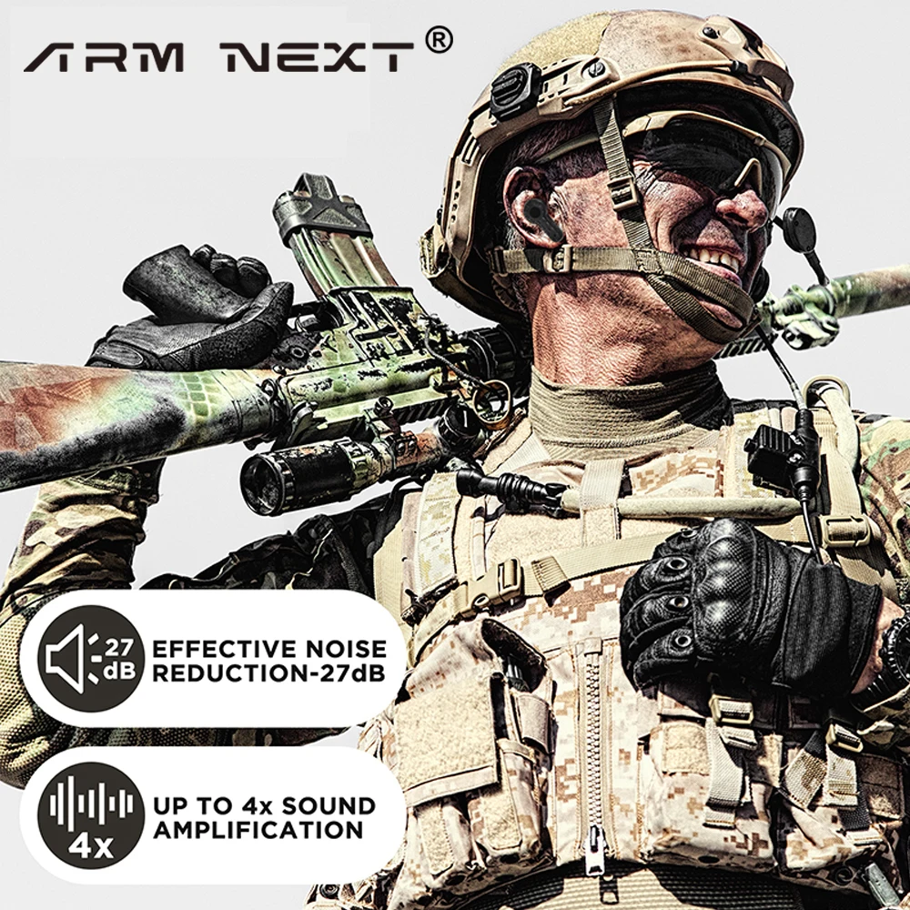 tactical headset anti-noise earplugs noise-cancelling for shooting hearing protection NRR27dB tactical headset noise cancelling headphones