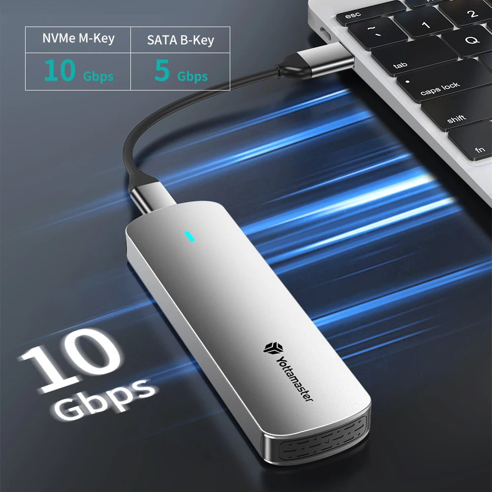 External Hard Drive External Hard Drive Case SSD Enclosure Hard Drive Enclosure Hard Disk Case External Hard Drive Box HDD Case Enclosure Hard Drive Adapter SSD Adapter Yottamaster M.2 SSD Enclosure NVMe 10Gbps PCIE SSD Case and SATA 5Gbps AHCI Case USB C Dual Protocol External Hard Drive Box