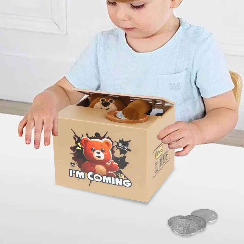 Electronic Money Saving Box Automated Coin Bank Kids Gift Stealing Money Box Music Action Figure Toys Piggy Bank