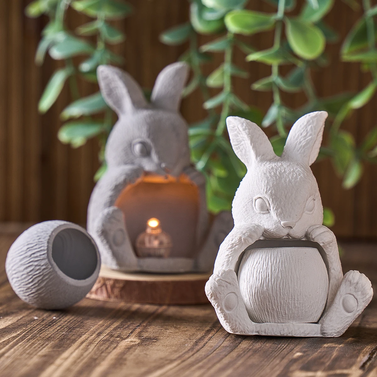 Stampo in silicone per Pasqua, coniglio pasquale, stampi in silicone, per conigli 3D, in silicone, per Pasqua, coniglio pasquale, stampi in silicone per colata per candele fai da te (2 pezzi