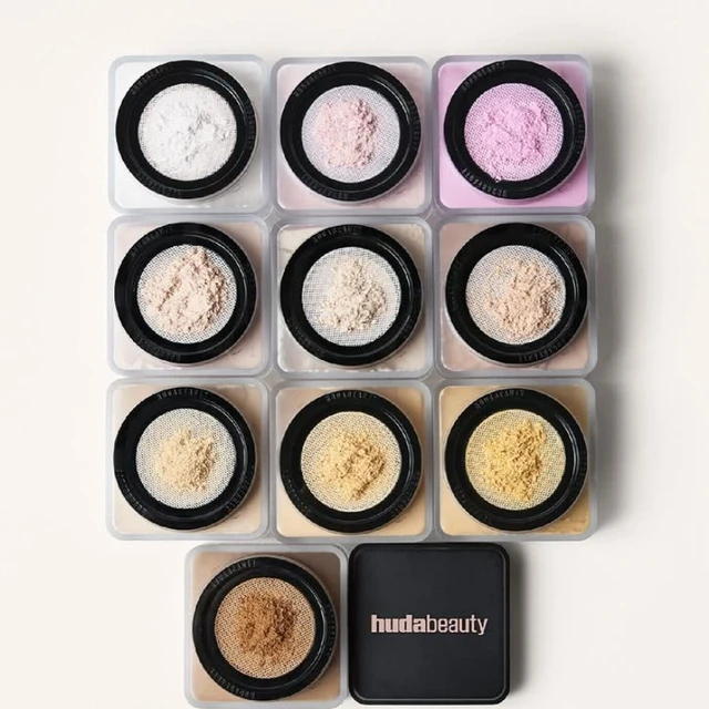 Huda Beauty poudre libre cuit réglage longue durée contrôle huile maquillage formel poudre visage mat imperméable éclaircissant correcteur 1