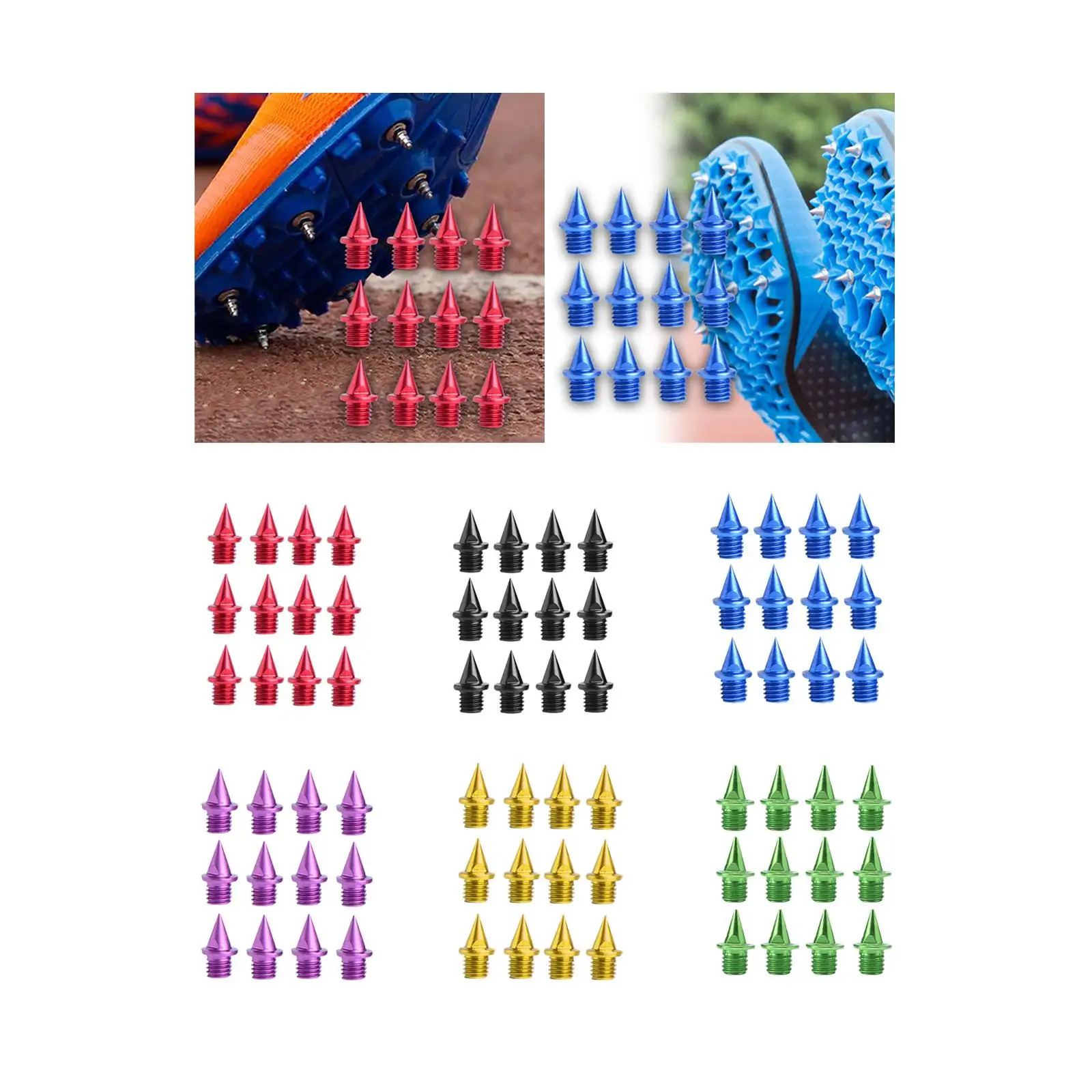 Running Spikes 12Pcs Track and Field Carbon Aluminum Alloy Track Shoe Spikes for Cross Country Exams Sprint Sports Short Running