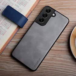 Luxurious Silky Feel Leather Phone Case - Durable and Stylish Cover for S26 (Light Grey)