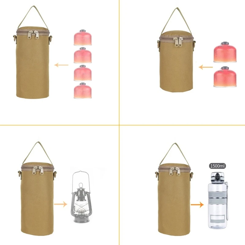 Multipurpose Nylon Water Bottle Storage Bag Cooking Gas Cylinder Cover Outdoor Camping Lantern Storage Protective Pouch 24BD storage bag gas tank storage bag camping storage bag water bottle bag gas cylinder cover